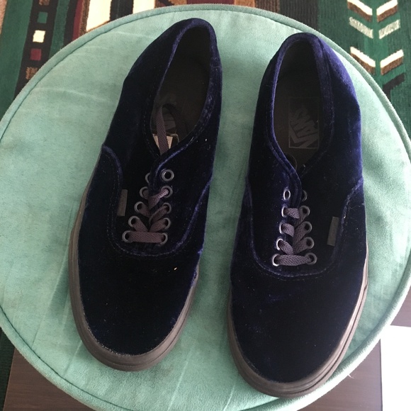Van Exclusive Blue Velvet Skate Shoe - Picture 3 of 3